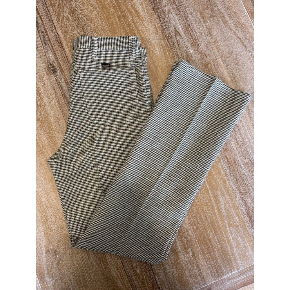 VTG 70s Wrangler Houndstooth Bootcut Pants Dress Jeans Made In USA Men 36x34 EUC